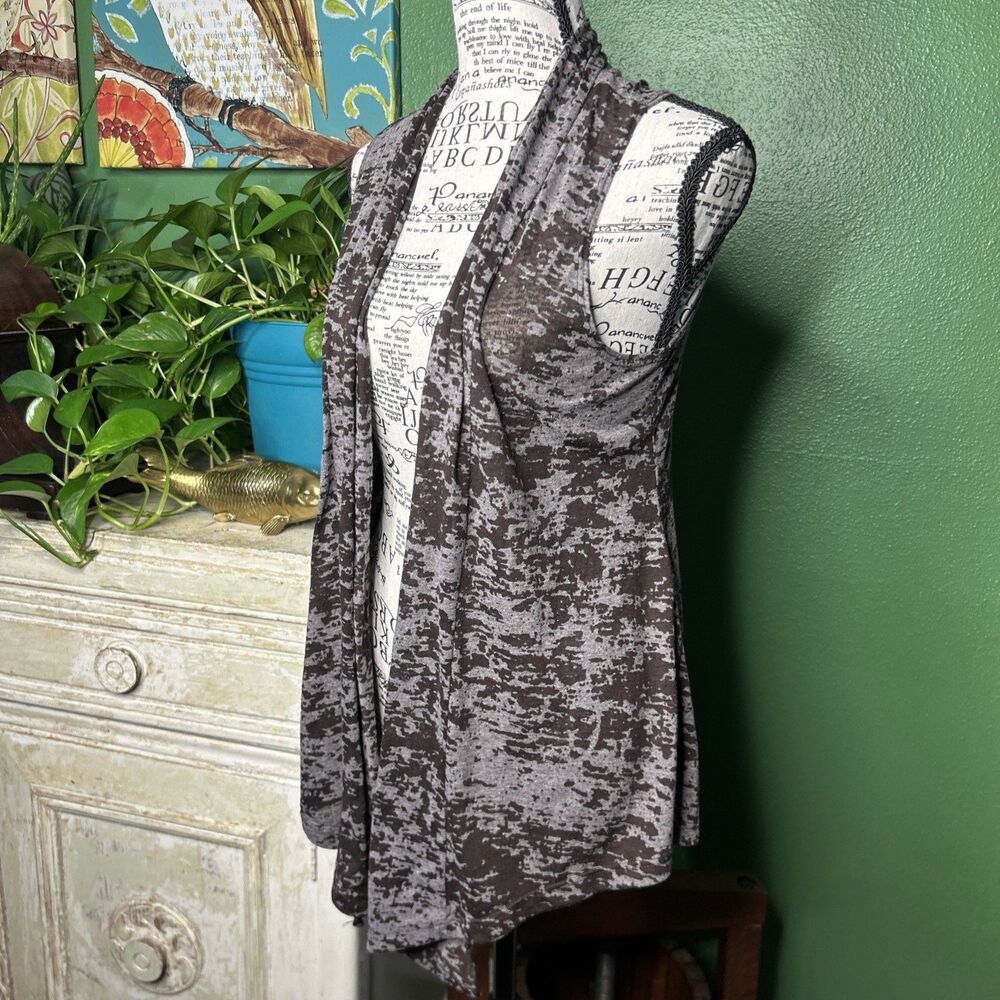 VTG Y2K Maurices‎ Burnout Vest Brown Goblincore Forest Fairy Grunge Lagenlook L